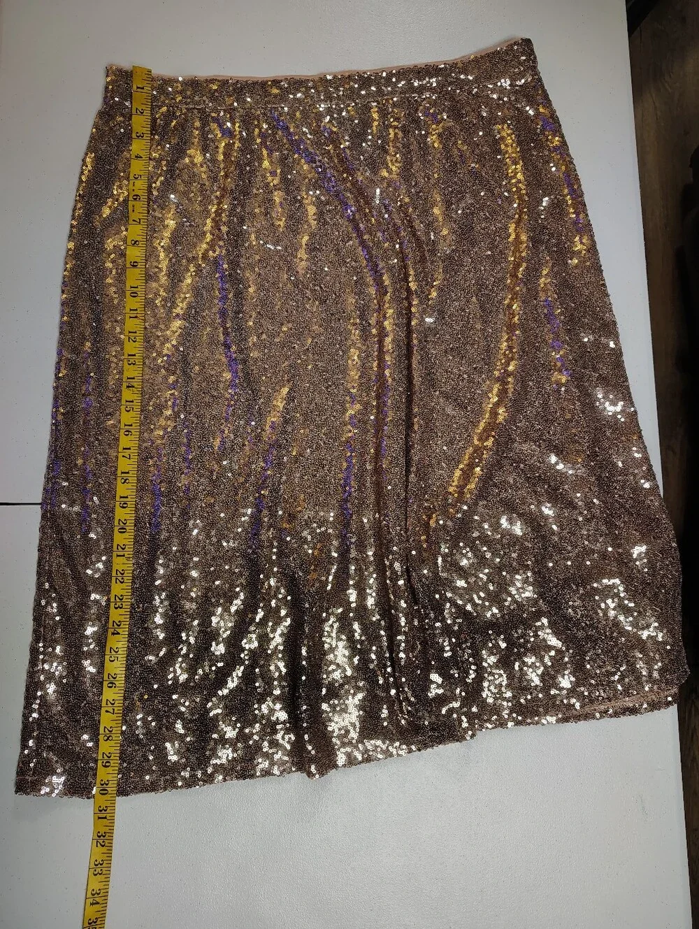 Lane Bryant Rose Gold Sequin Midi Skirt Shiny Holiday Party Plus Size 18
